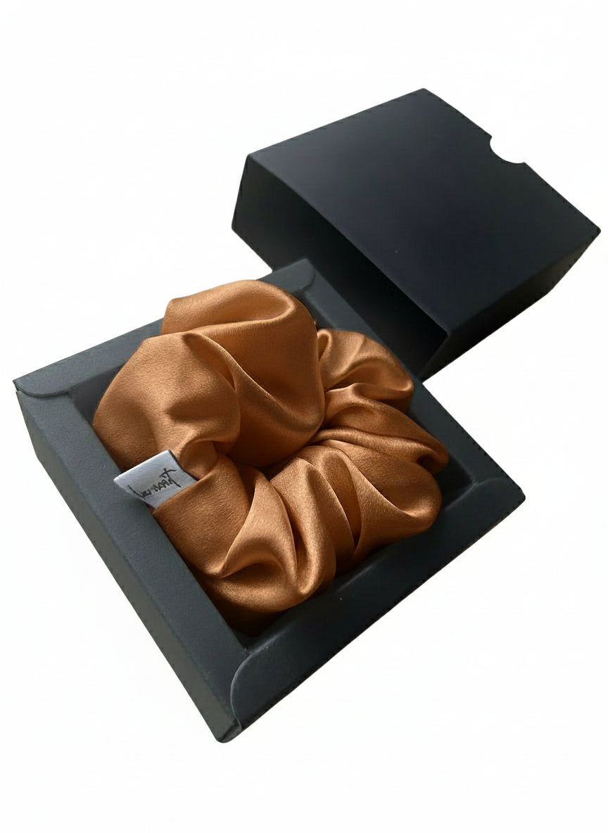 Šilkinė plaukų gumytė (1 vnt., 6 cm) - La Nuit - Coffee