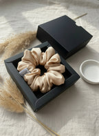 Šilkinės plaukų gumytės (2 vnt., 3.5 cm) - La Nuit - Champagne