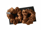 Šilkinės plaukų gumytės (2 vnt., 3.5 cm) - La Nuit - Coffee