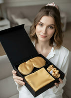 Šilko produktų rinkinys (pagalvės užvalkalas, kaukė, gumytė) - La Nuit - Spalvą išsirinkite!