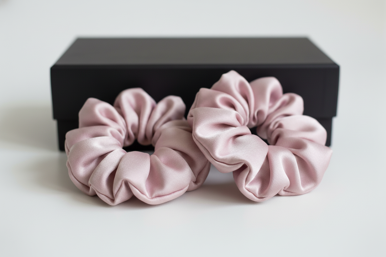 Šilkinės plaukų gumytės (2 vnt., 3.5 cm) - La Nuit - Lotus