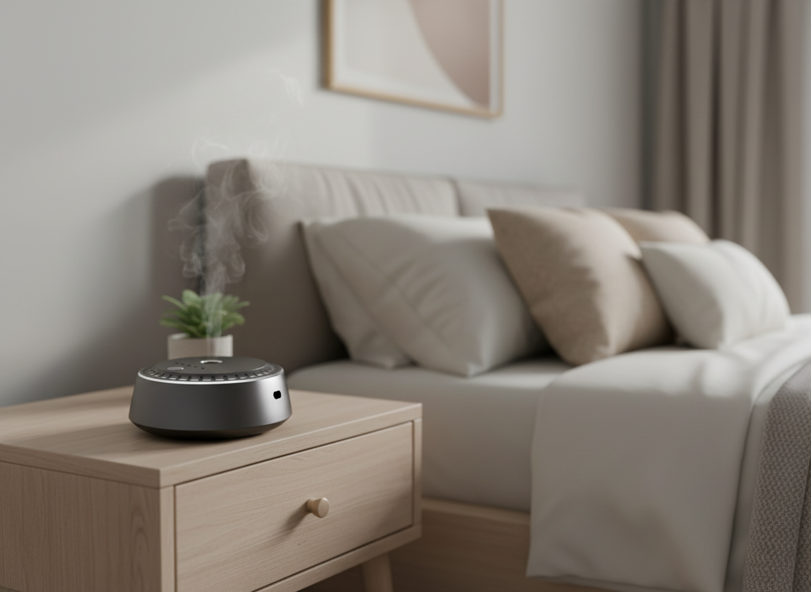 Kvapų difuzorius miegamajam (žemo profilio) - Juodas