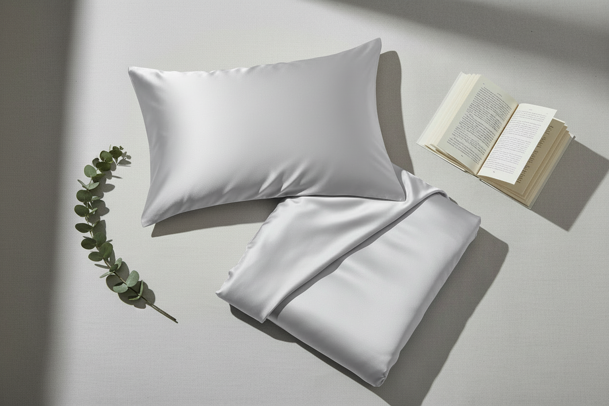 Natūralaus šilko pagalvės užvalkalas - La Nuit - Sidabrinė