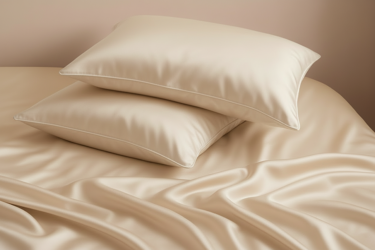 Natūralaus šilko pagalvės užvalkalas - La Nuit - Kreminė