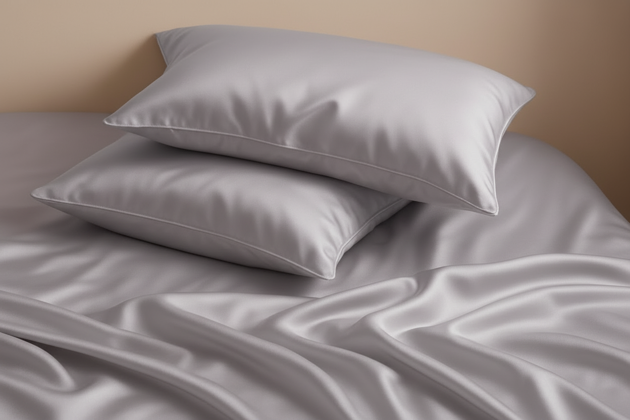 Natūralaus šilko pagalvės užvalkalas - La Nuit - Sidabrinė